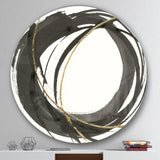 Gold Glamour Circle IV Geometric Metal Circle Wall Art