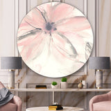 Pink Shabby Floral II Shabby Chic Metal Circle Wall Art