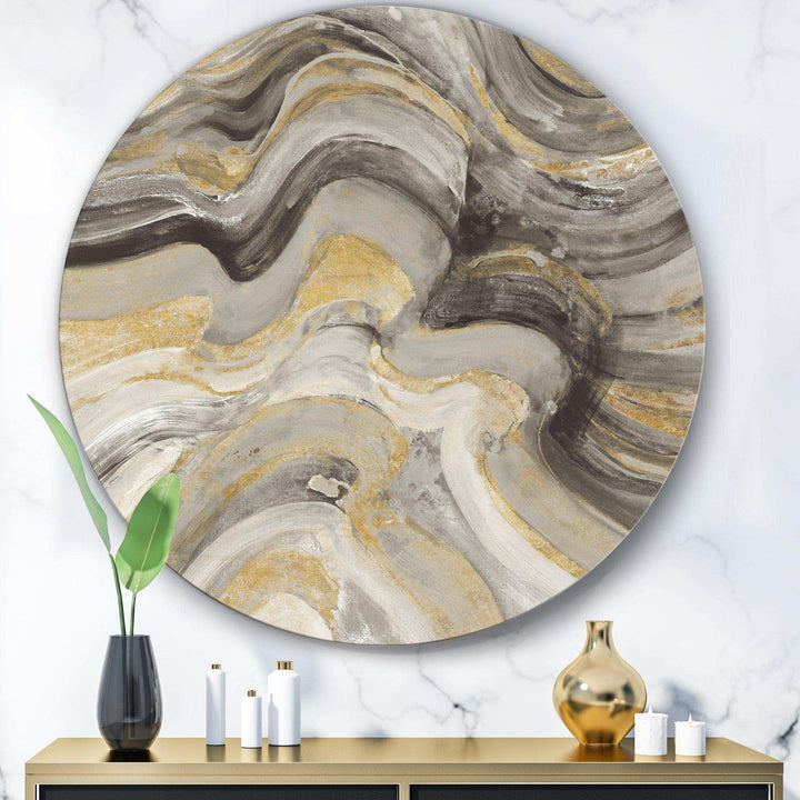 Glam Gold Canion - Abstract Circle Metal Wall Decor