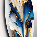 Abstract Geode Gold And Blue Marble Shape IV