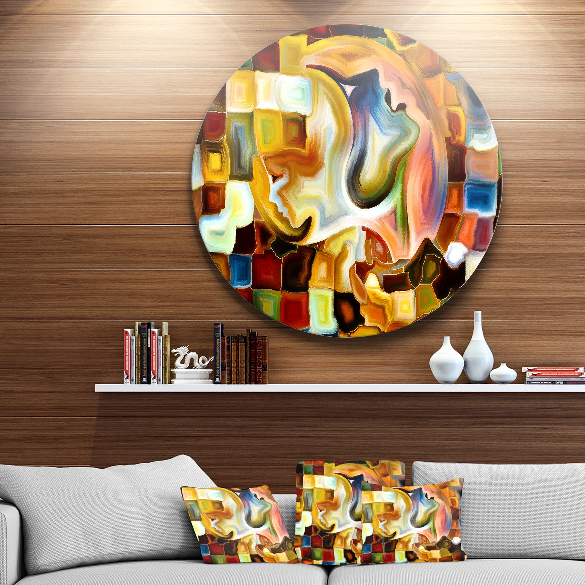 Way of Inner Paint Abstract Metal Circle Wall Art