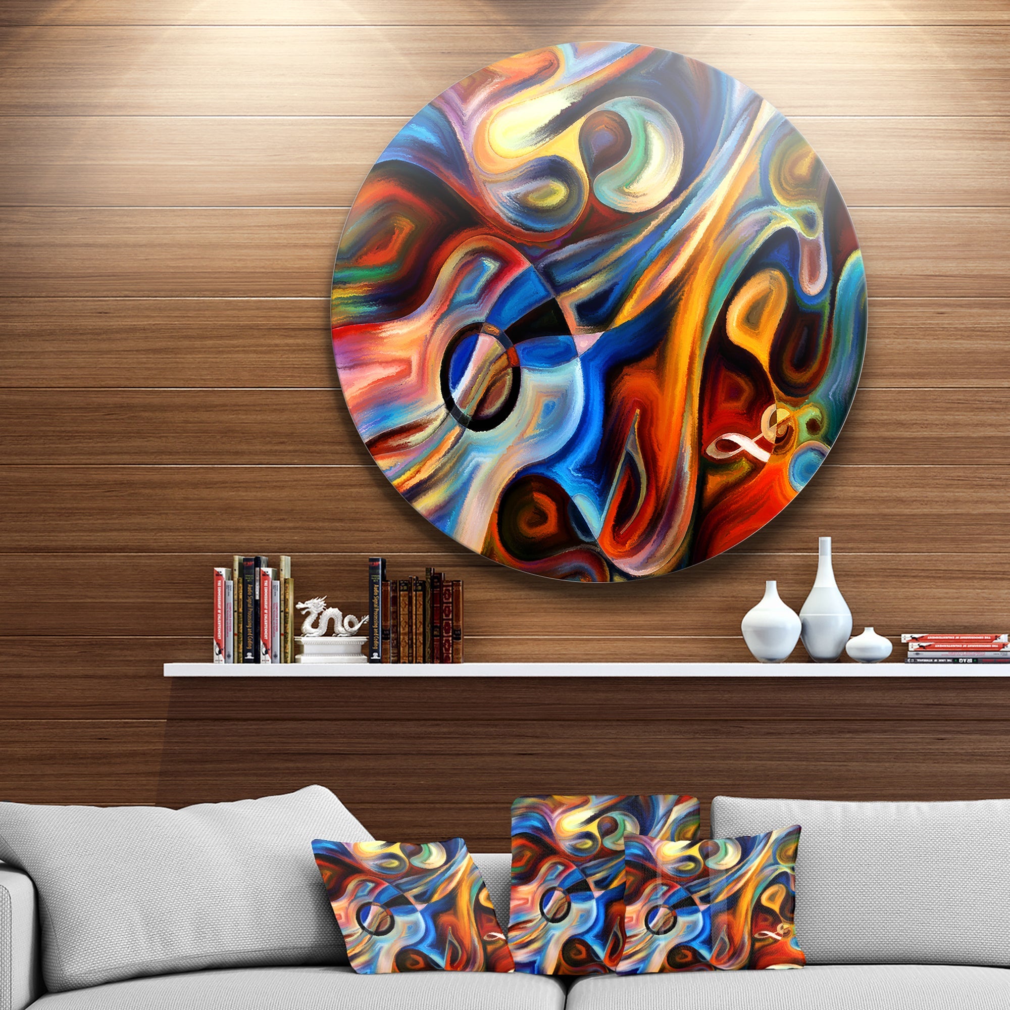 Abstract Music and Rhythm Abstract Metal Circle Wall Art