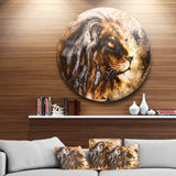 Lion Collage Animal Circle Metal Wall Art