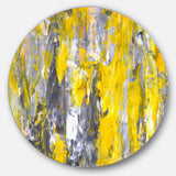 Grey and Yellow Abstract Pattern Abstract Circle Metal Wall Art