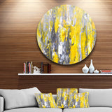 Grey and Yellow Abstract Pattern Abstract Circle Metal Wall Art