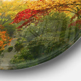 Colorful Maple Trees Disc Floral Photography Circle Metal Wall Art
