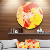Yellow and Red Abstract Art Disc Abstract Circle Metal Wall Art