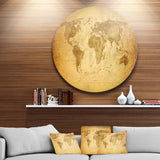 Vintage Classic Map Disc Contemporary Circle Metal Wall Art