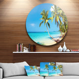 Tropical Beach Disc Photography Seascape Circle Metal Wall Art
