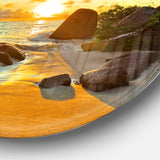 Sunset in Tropical Beach Disc Landscape Photography Circle Metal Wall Art