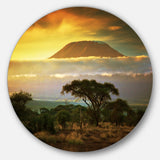 Mount Kilimanjaro Disc Photography Landscape Circle Metal Wall Art