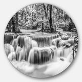 White Erawan Waterfall Disc Landscape Photography Circle Metal Wall Art