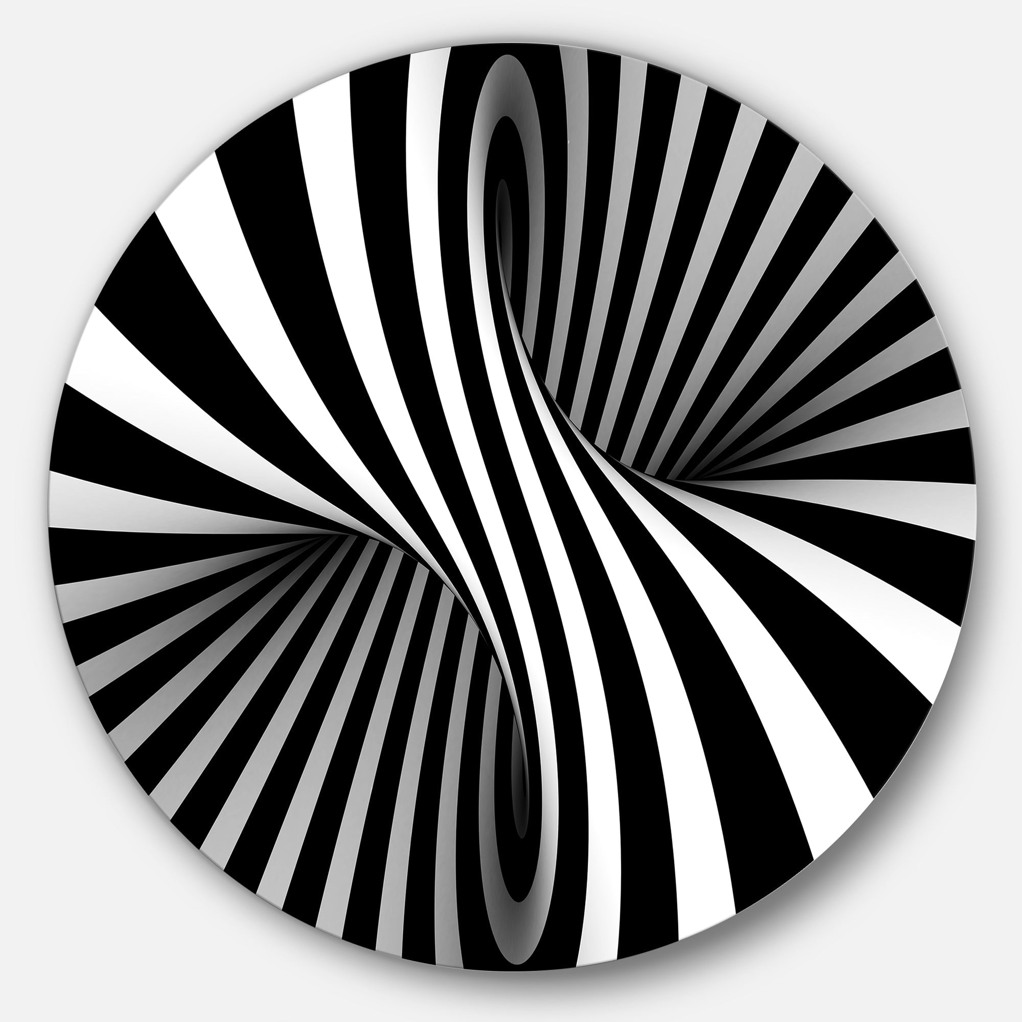 Black and White Spiral Disc Abstract Circle Metal Wall Art