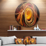 Orange Ball of Yarn Disc Abstract Circle Metal Wall Art