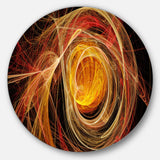 Orange Ball of Yarn Disc Abstract Circle Metal Wall Art