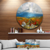 Autumn in Crimean Mountains Landscape Photography Circle Metal Wall Art