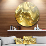 Golden Cloth Texture Abstract Circle Circle Metal Wall Art
