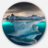 Large Iceberg in Sea Seascape Photography Circle Metal Wall Art