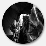 Black and White Antelope Canyon Landscape Photography Circle Metal Wall Art
