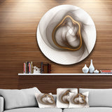 Brown Abstract Fractal Flower Floral Circle Metal Wall Art