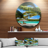 Tropical Paradise Beach Photography Circle Metal Wall Art