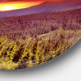 Fantastic Sunrise in Mountains Landscape Photography Circle Metal Wall Art