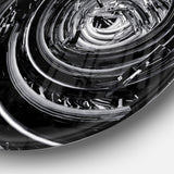 Fractal 3D Black Whirlwind Abstract Circle Metal Wall Art