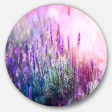 Growing and Blooming Lavender Floral Circle Metal Wall Art