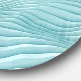 Fractal Rippled Blue 3D Waves Abstract Circle Metal Wall Art