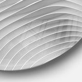 Fractal Bulgy White 3D Waves Abstract Circle Metal Wall Art