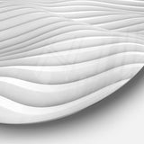 Fractal Rippled White 3D Waves Abstract Circle Metal Wall Art