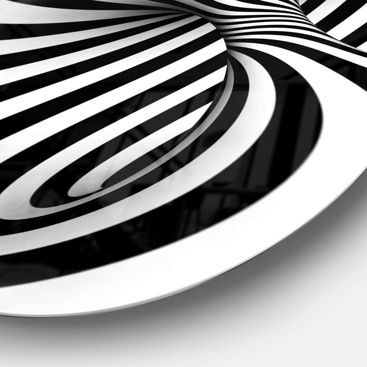 Spiral Black n White - Abstract Circle Metal Wall Decor
