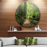 Forest Way to Emerald Pool Landscape Photo Circle Metal Wall Art