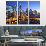 Chicago River with Bridges at Sunset Multi-Panels