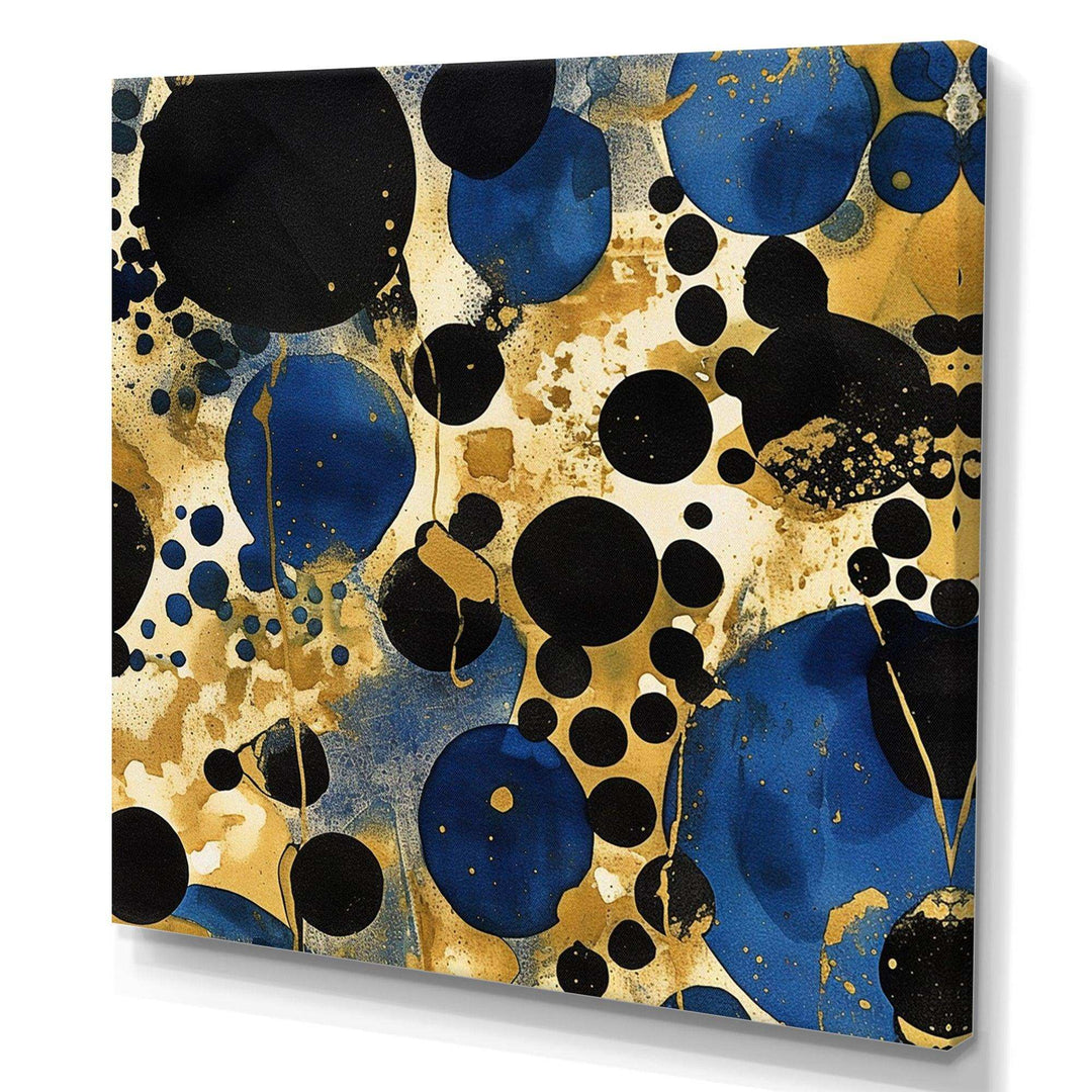 Abstract Pattern With Blue &amp; Golden Textures XI Canvas Canvas