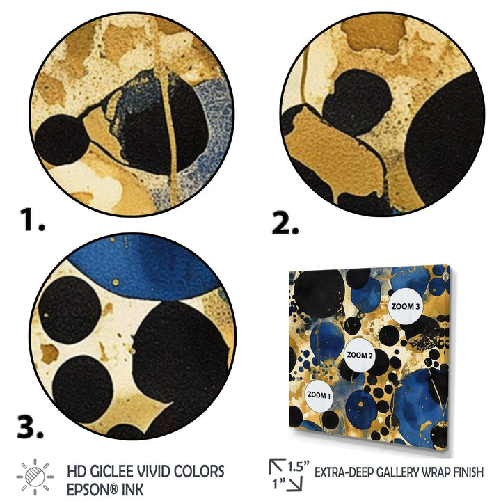 Abstract Pattern With Blue &amp; Golden Textures XI Canvas Canvas