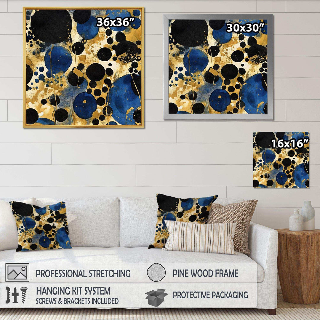 Abstract Pattern With Blue &amp; Golden Textures XI Canvas Canvas