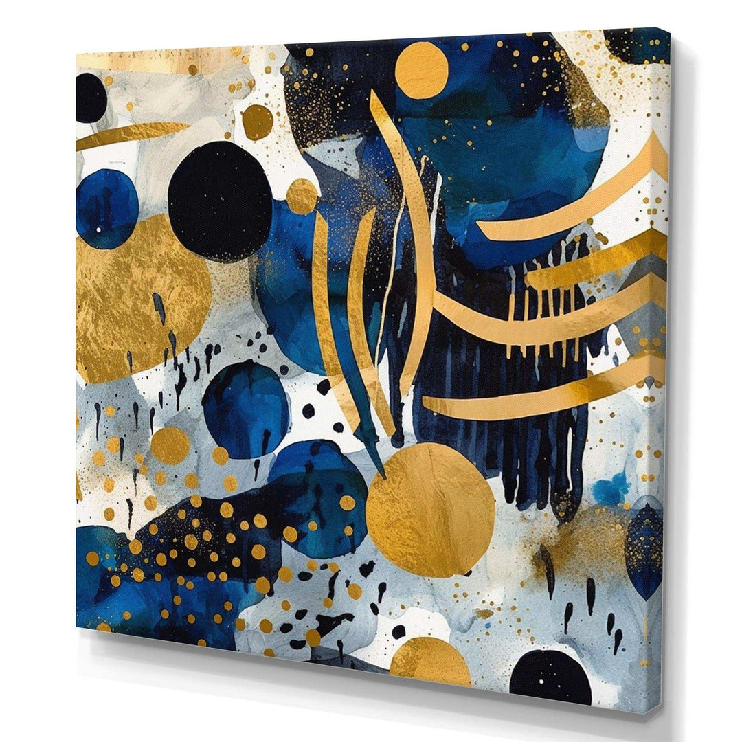 Abstract Pattern With Blue &amp; Golden Textures XIX Canvas Canvas