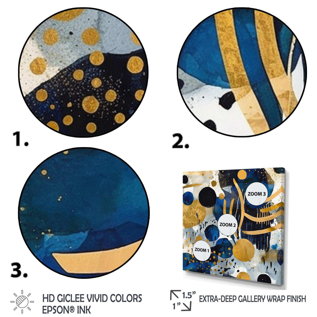 Abstract Pattern With Blue &amp; Golden Textures XIX Canvas Canvas