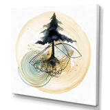 Abstract Landscape Of Mountains Moon and Tree I Canvas Canvas