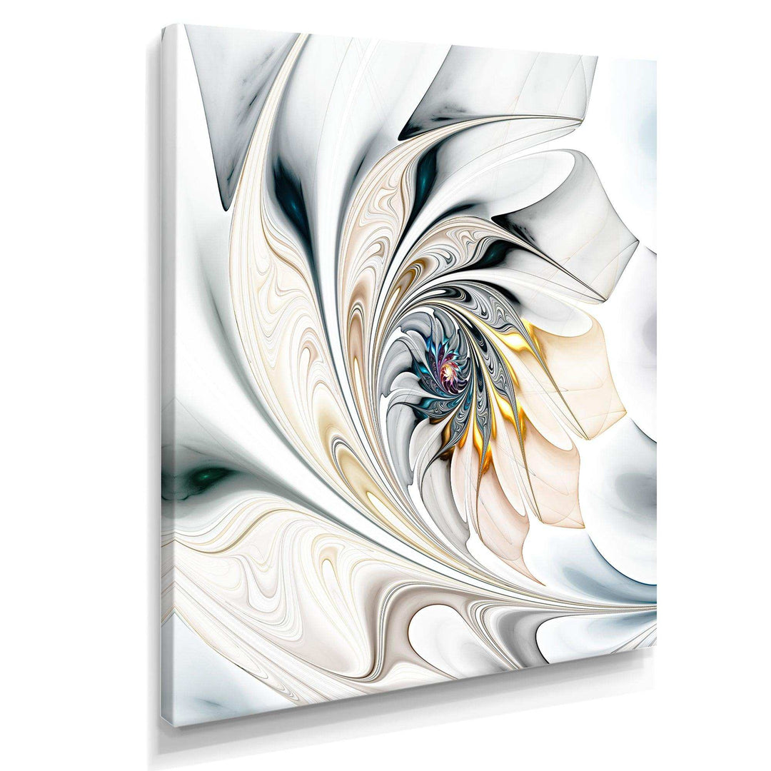 IDesignart White Stained Glass Floral Art - Modern Canvas Wall Art