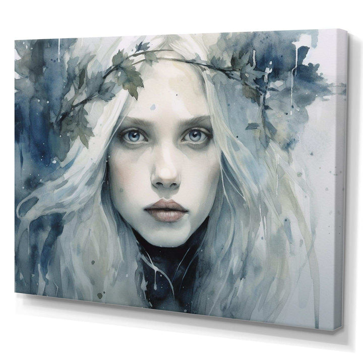Blue Grey Nordic Queen - Modern Canvas Wall Art