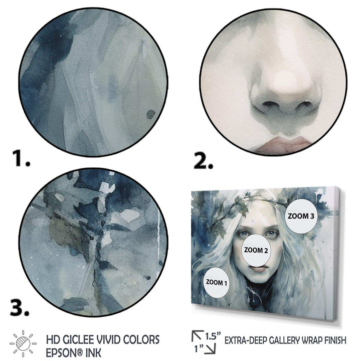 Blue Grey Nordic Queen - Modern Canvas Wall Art