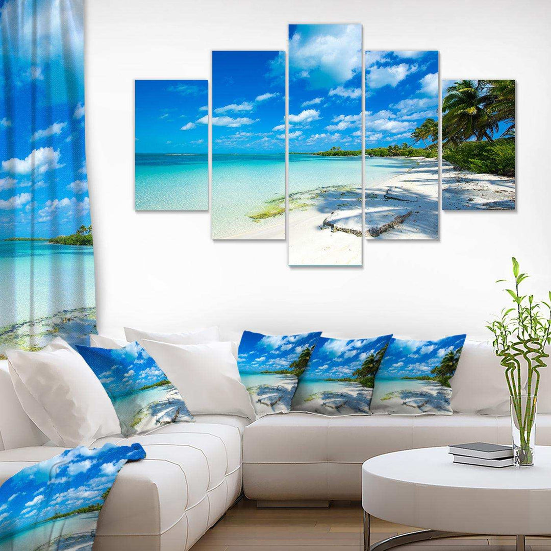 Tropical Beach with Palm Shadows Multi-Panels