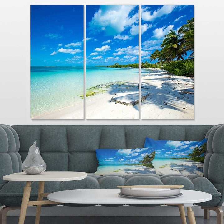 Tropical Beach with Palm Shadows Multi-Panels