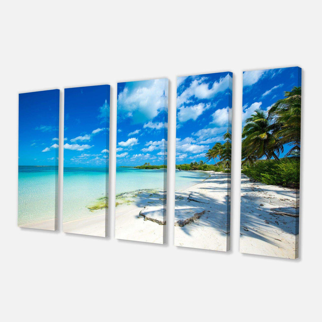 Tropical Beach with Palm Shadows Multi-Panels