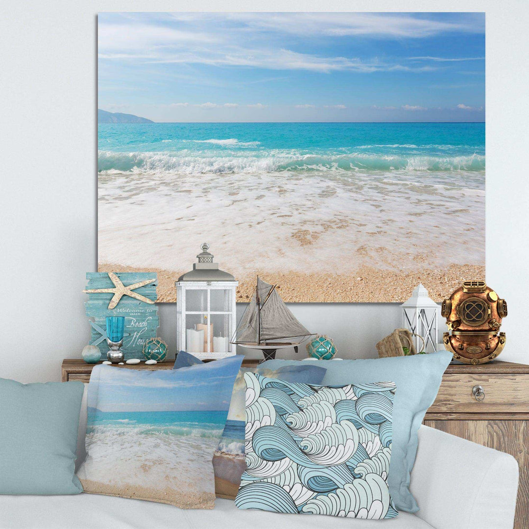 White Waves Kissing Beach Sand