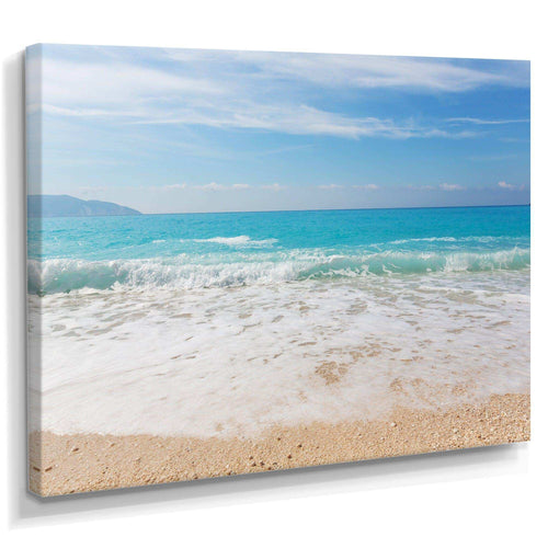 White Waves Kissing Beach Sand