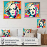 1950S Pop Art Pastel Woman Portrait Canvas Canvas