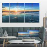 Blue Seashore with Distant Sunset Multi-Panels